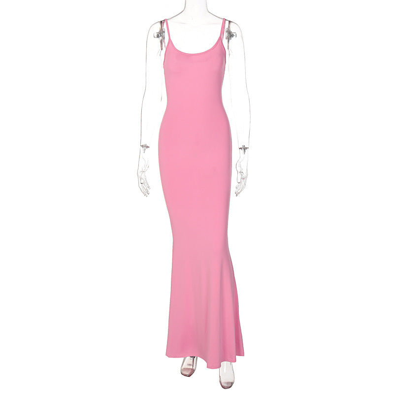 Women Spaghetti Strap Long Dress