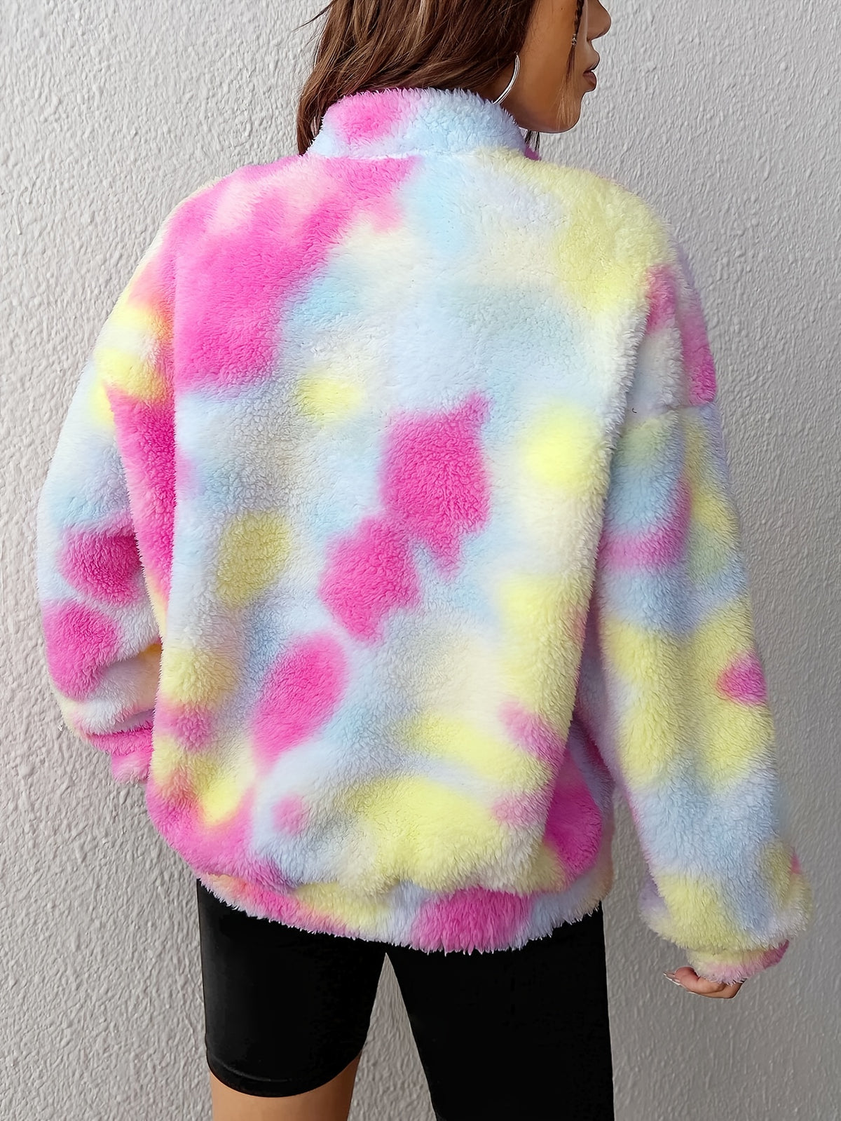 Tie-Dye Plush Half-Zip Pullover