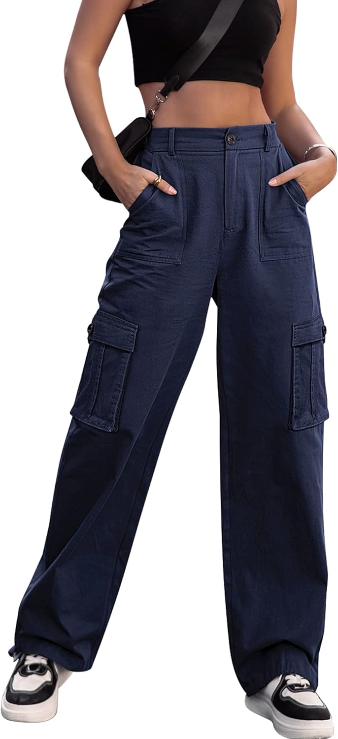 ZMPSIISA Women High Waisted Cargo Pants