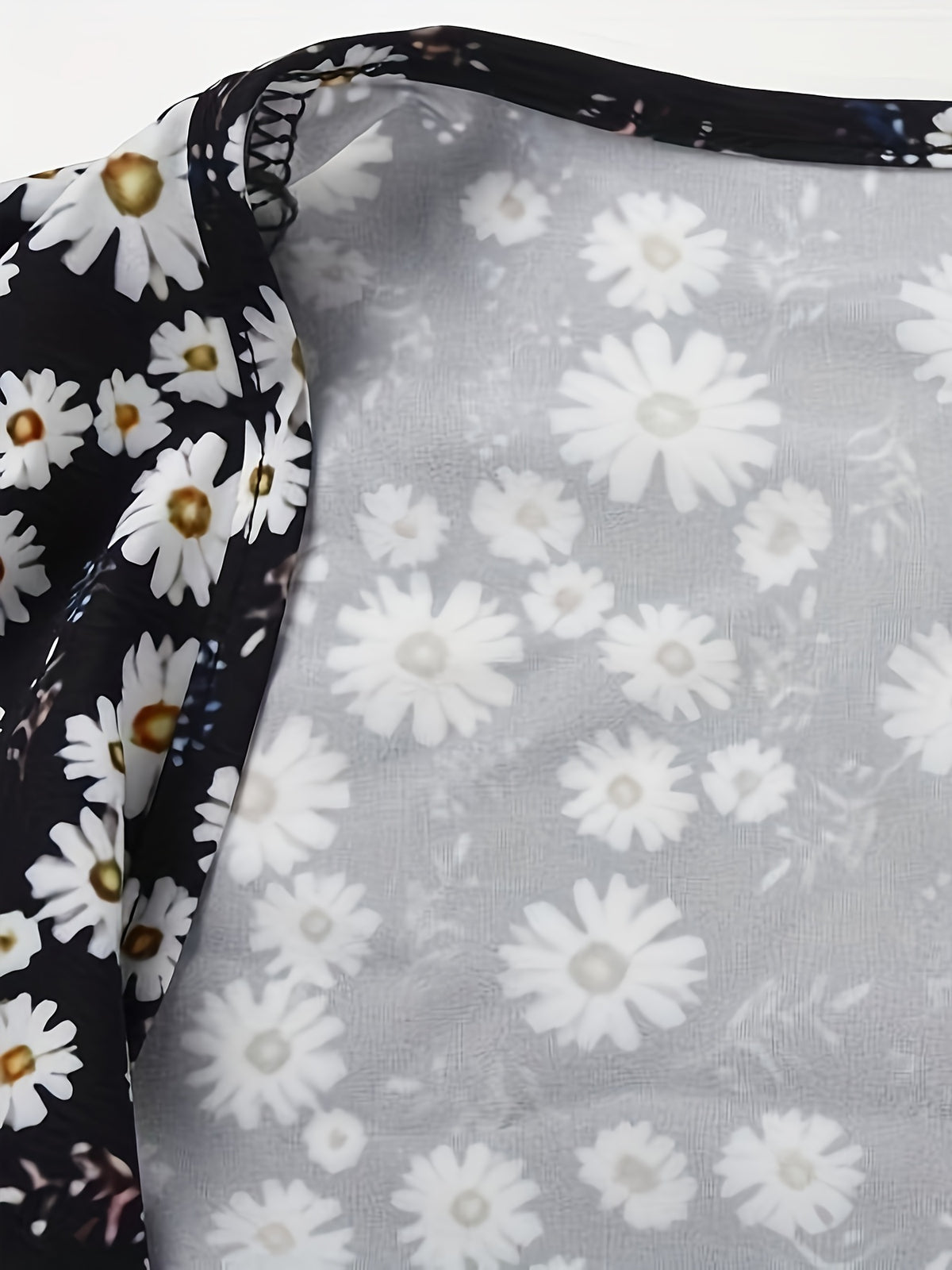 Casual Summer V-Neck Short Sleeve Floral Printed Surplice Neckline Dress