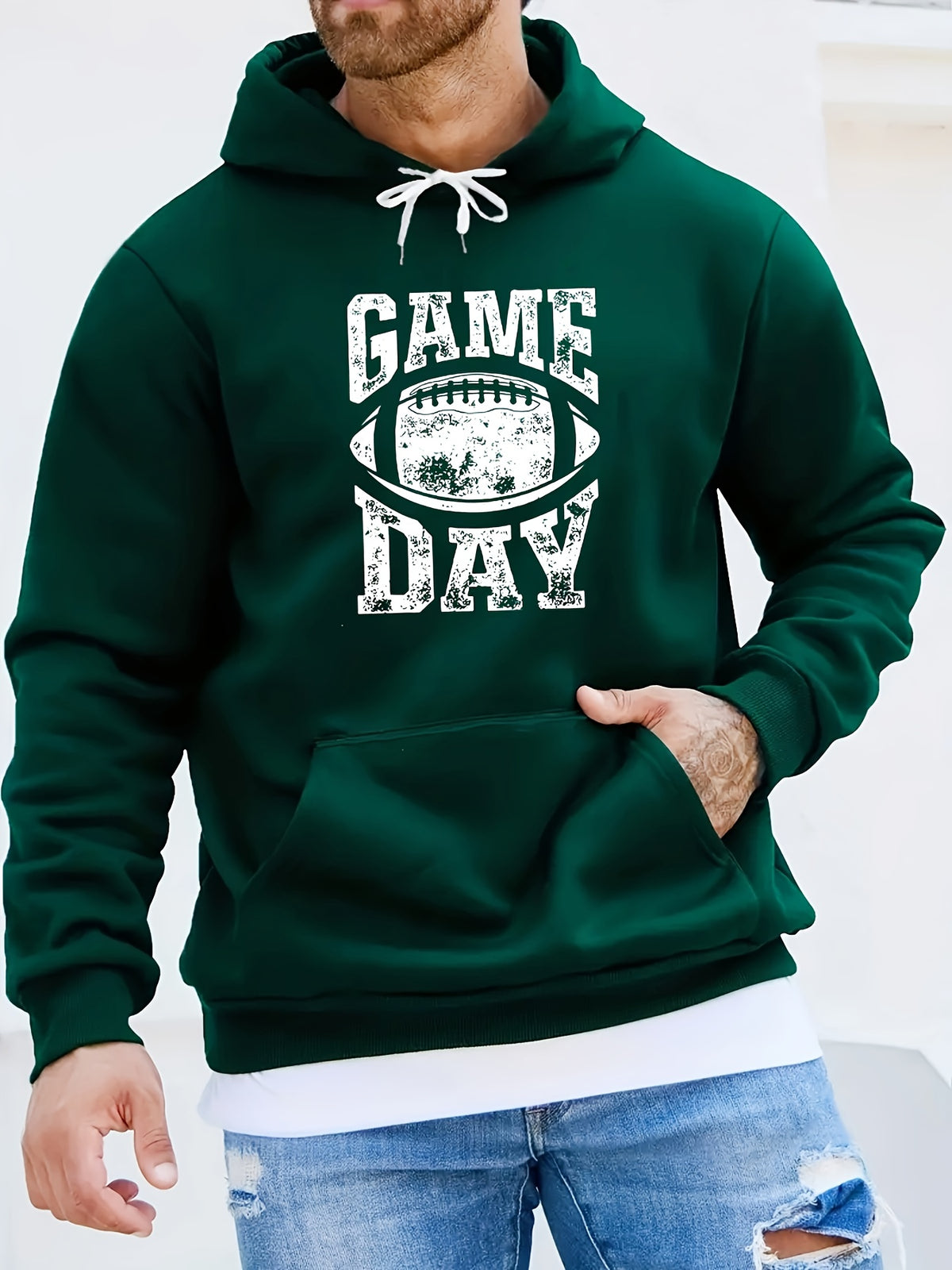 GAME DAY Pattern Print Men Hoodies