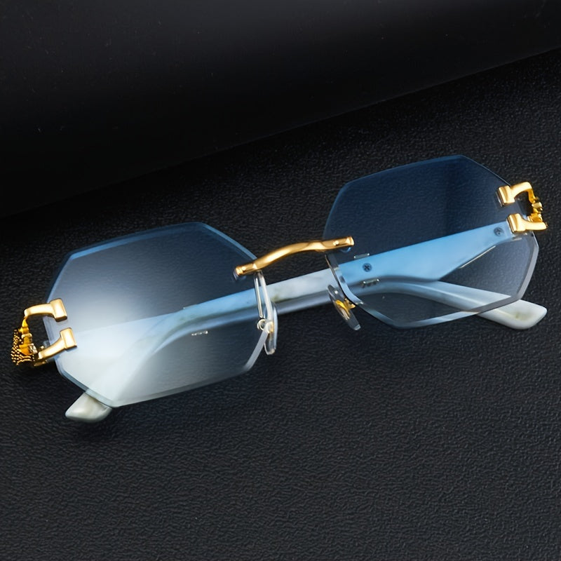 Timeless Vintage Rimless Polygonal Metal Glasses