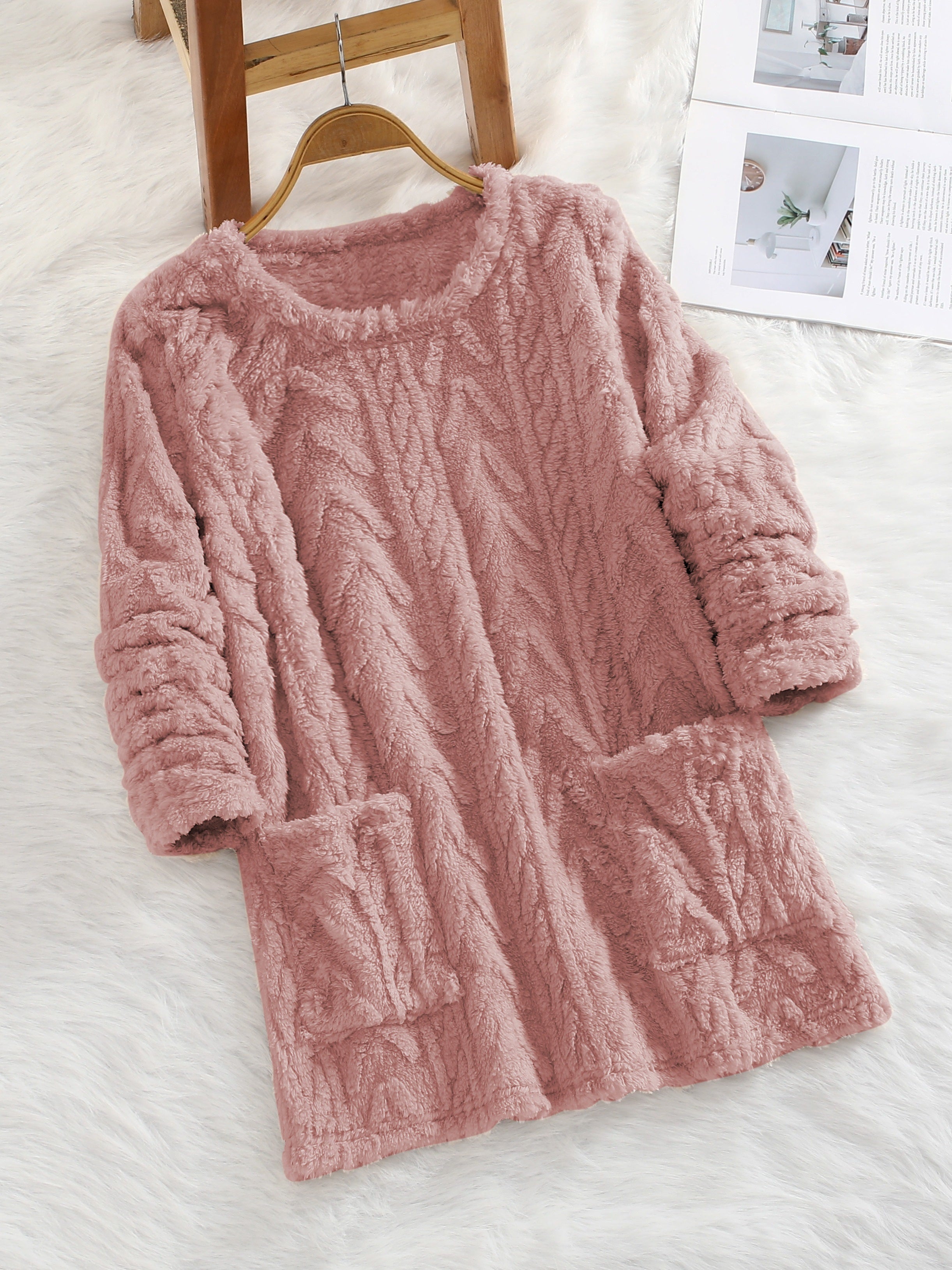 Teddy Jacquard long-sleeved casual sweater