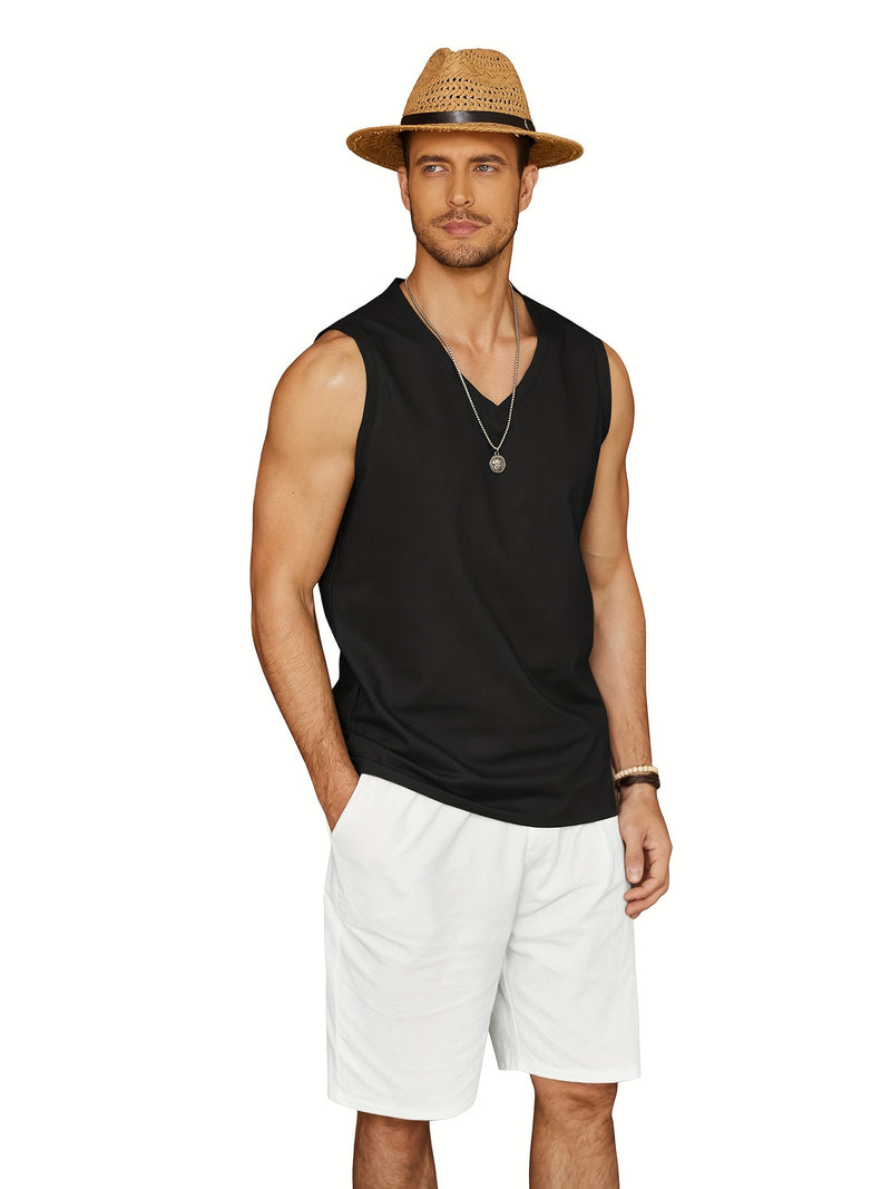 Men's V-Neck Beach Tank Top