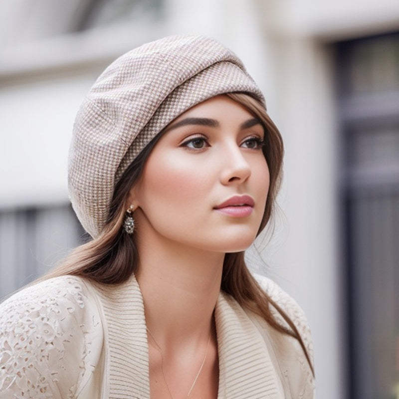 Timeless Retro Plaid Beret with French Flair