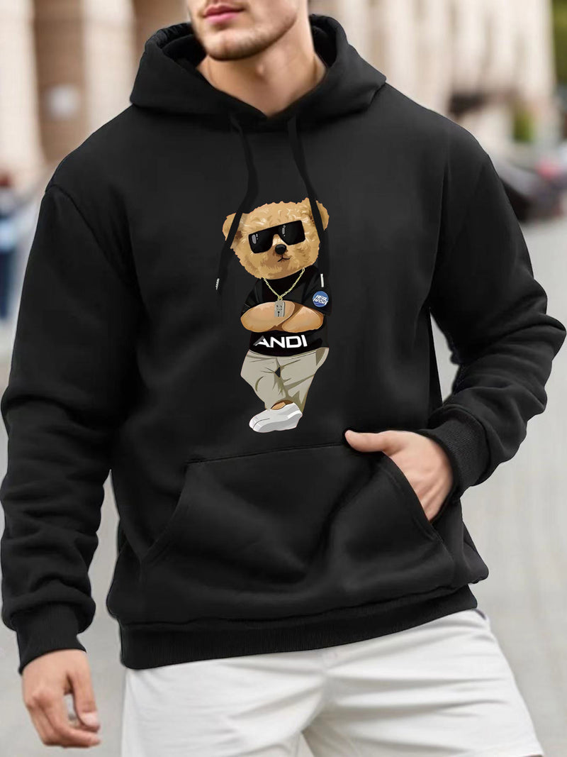 Bear Cool Print Versatile Long Sleeve Hoodie