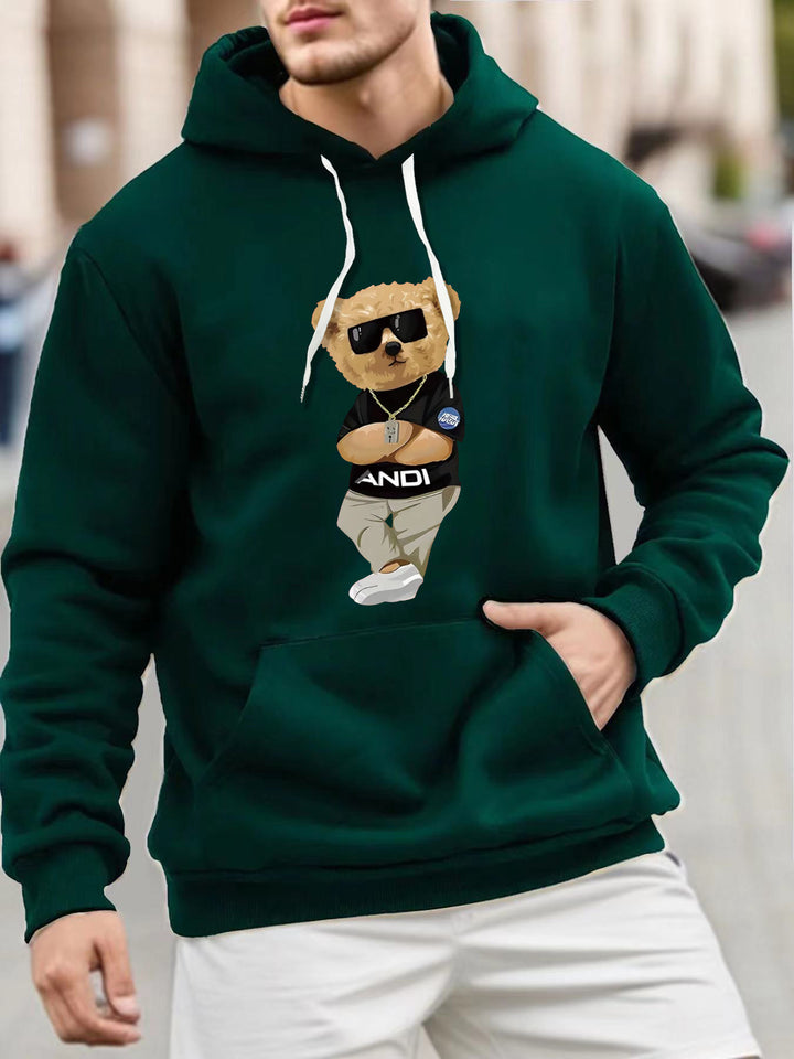 Bear Cool Print Versatile Long Sleeve Hoodie