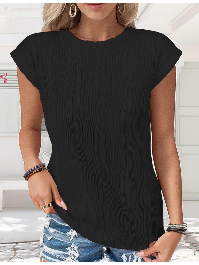 Women's Short Sleeve Textured Summer Tops