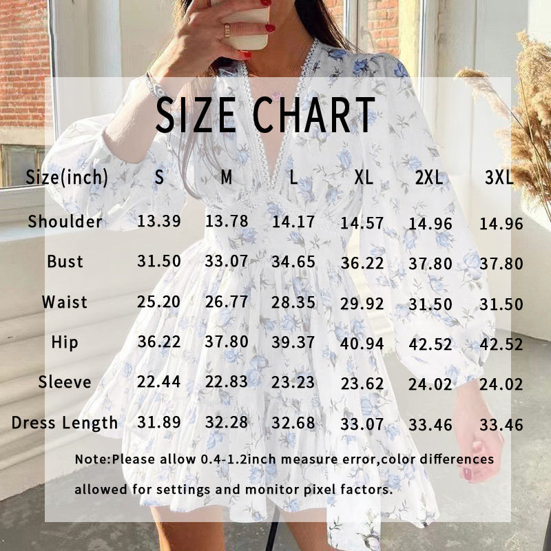 Women's Floral Puff Sleeve Mini Dress