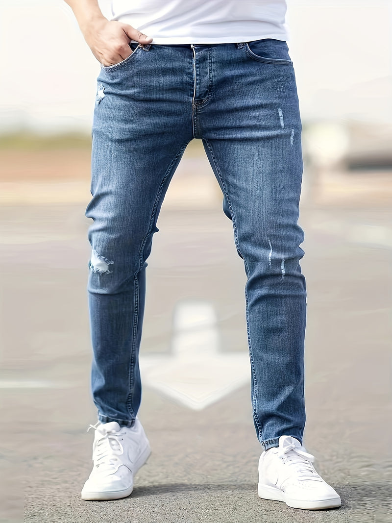 Men's Solid Skinny Denim Jeans