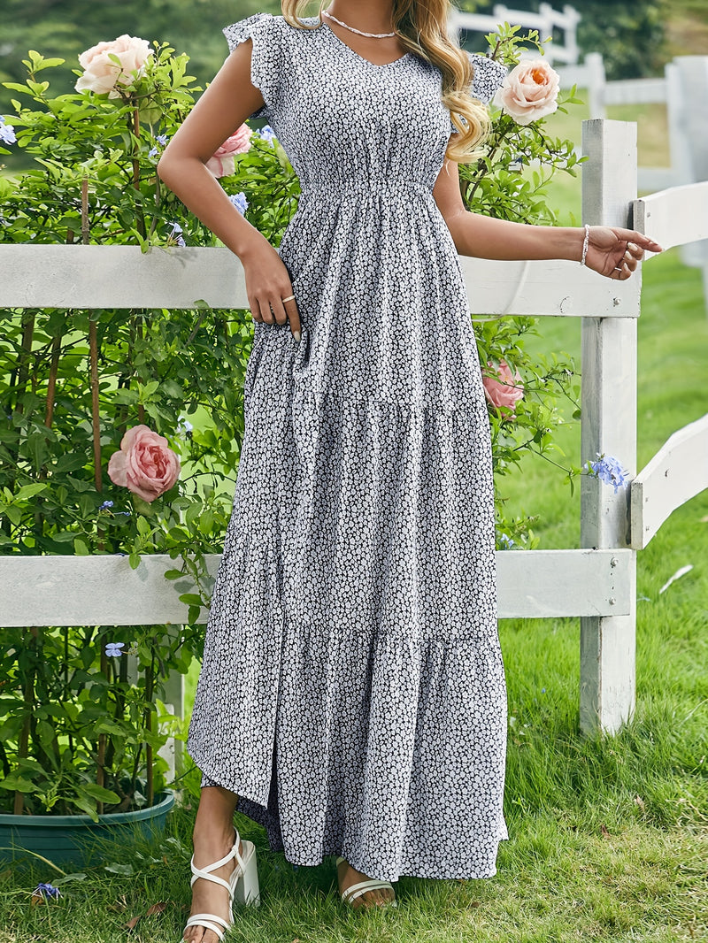 Floral V-Neck Maxi Dress