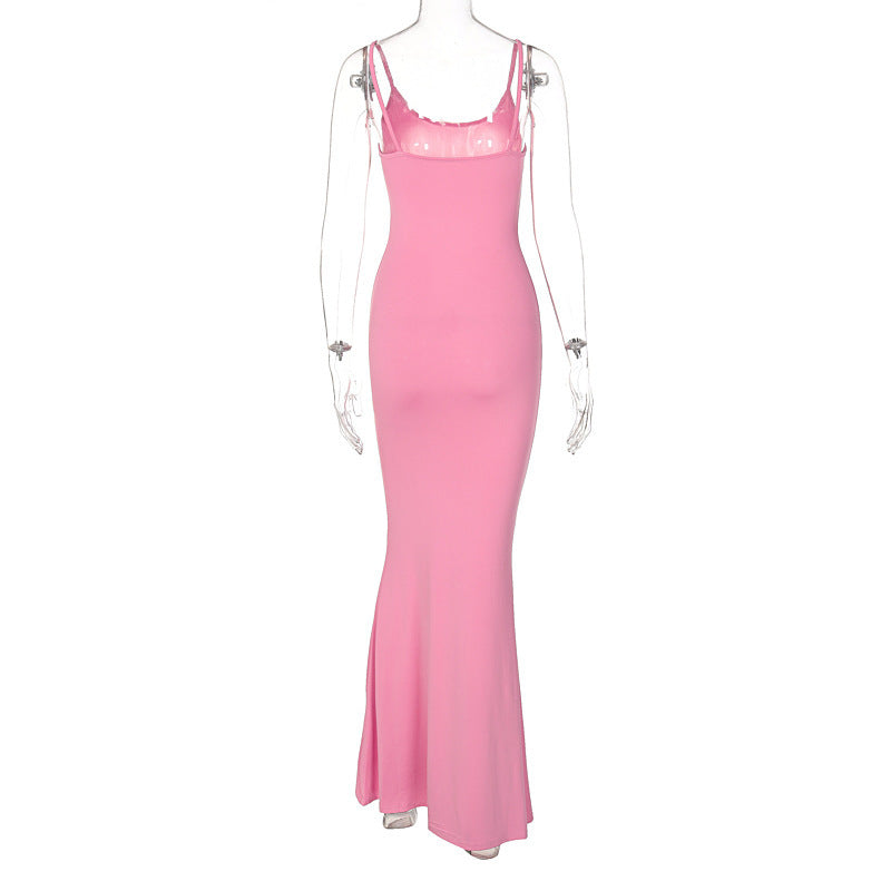 Summer Dresses For Women Sexy Spaghetti Strap Black Long Dress