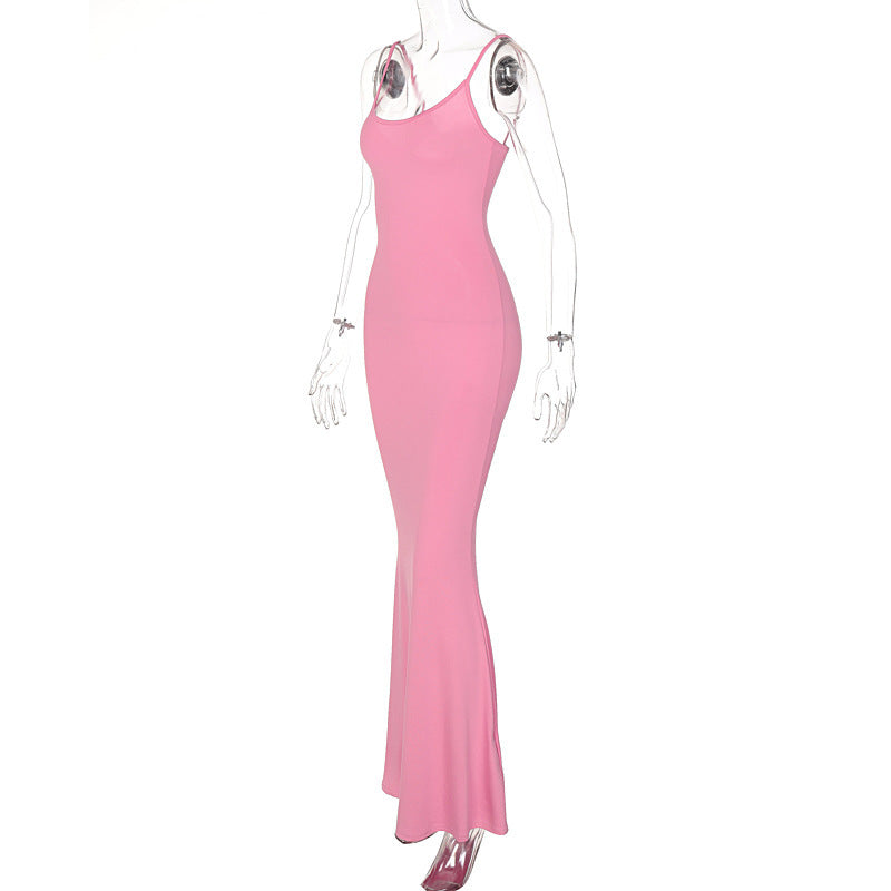 Summer Dresses For Women Sexy Spaghetti Strap Black Long Dress