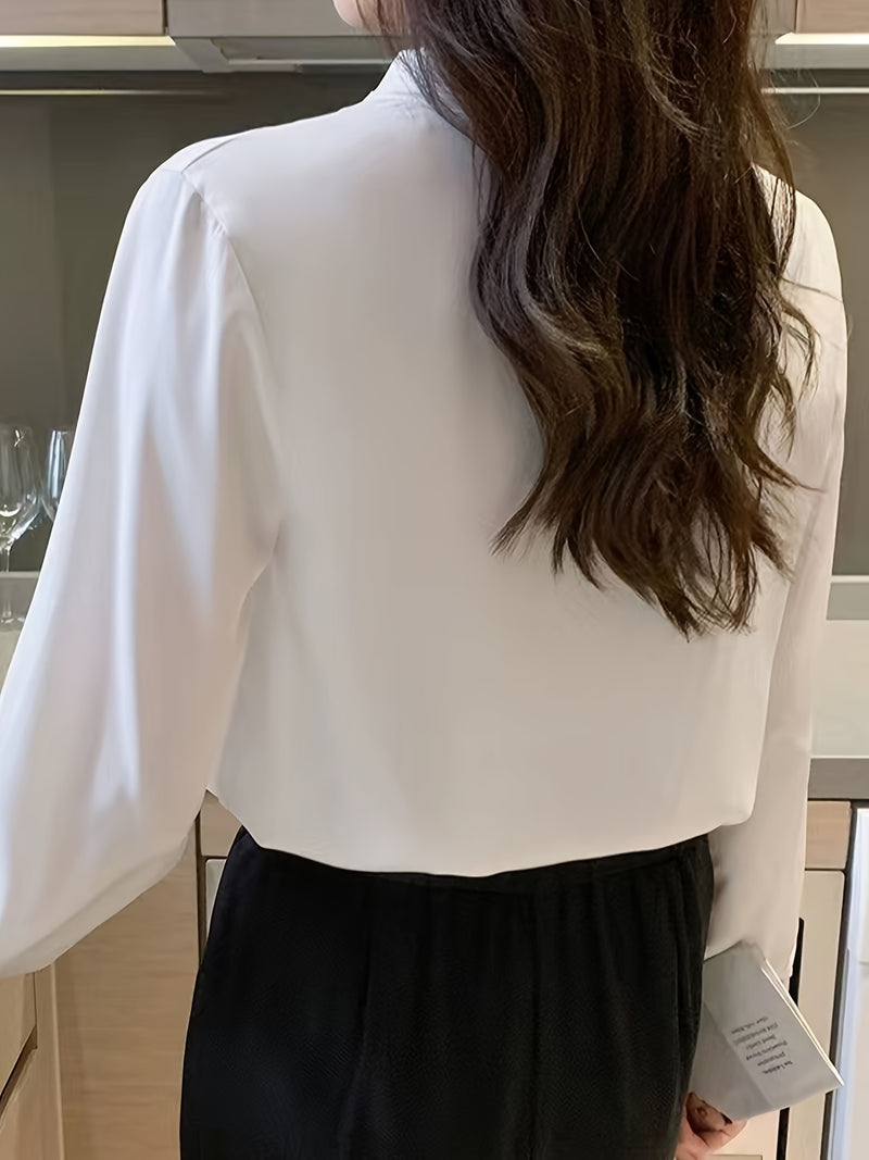 V-Neck Elegant Long Sleeve Blouse