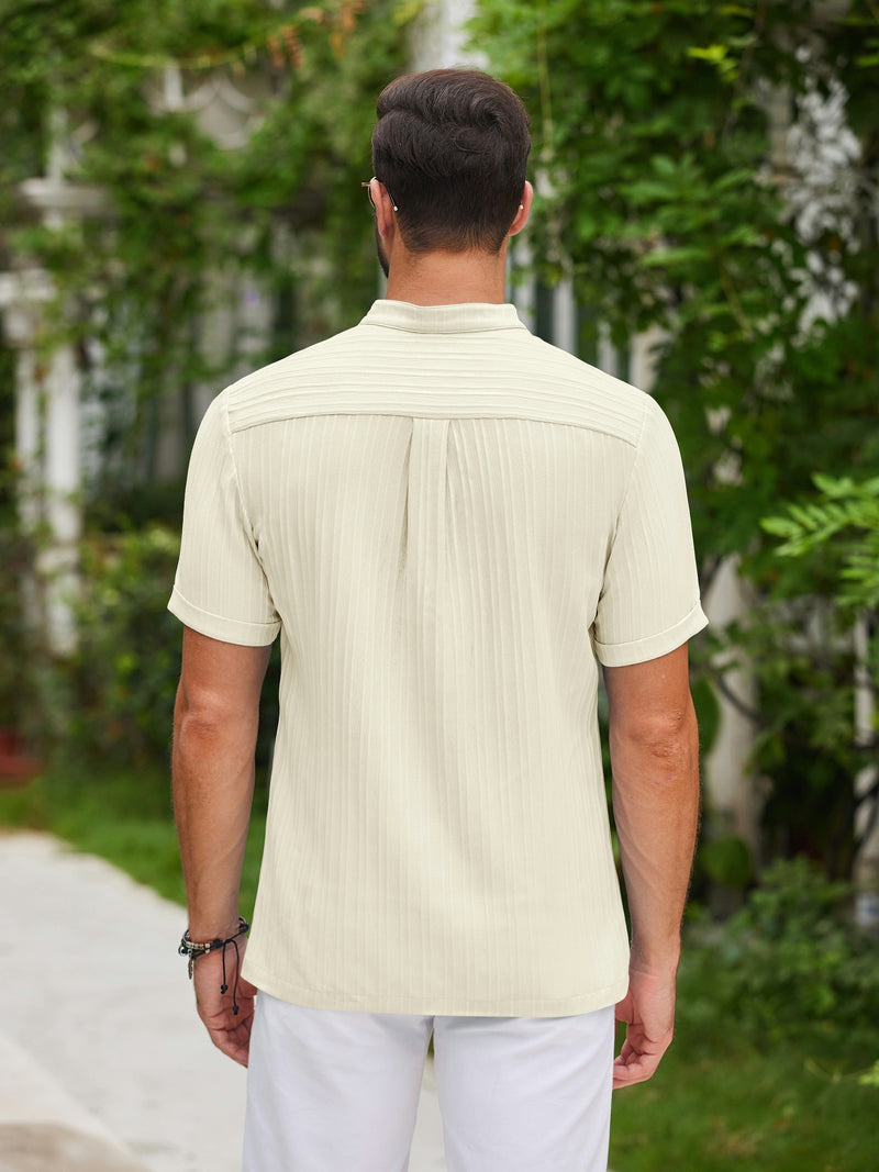 Men's Casual Short Sleeve Henley Tee