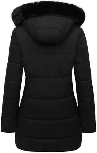 MOERDENG Women’s Winter Puffer Coat – Fleece Lined, Hooded