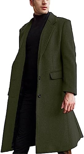 SOMTHRON Men’s Slim Fit Trench Coat – Classic Long Overcoat