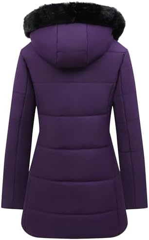MOERDENG Women’s Winter Puffer Coat – Fleece Lined, Hooded