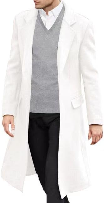 SOMTHRON Men’s Slim Fit Trench Coat – Classic Long Overcoat