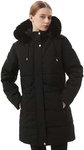 MOERDENG Women’s Winter Puffer Coat – Fleece Lined, Hooded