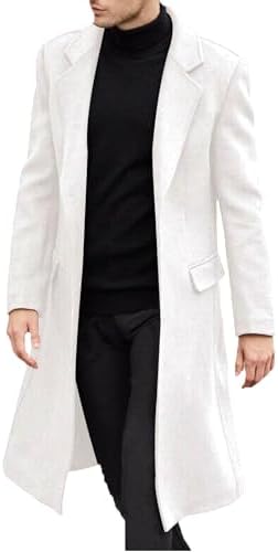 SOMTHRON Men’s Slim Fit Trench Coat – Classic Long Overcoat