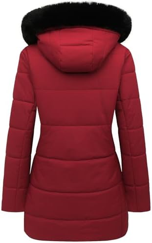 MOERDENG Women’s Winter Puffer Coat – Fleece Lined, Hooded