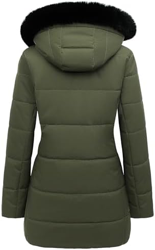 MOERDENG Women’s Winter Puffer Coat – Fleece Lined, Hooded