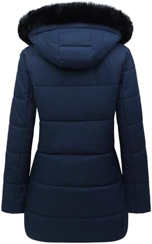 MOERDENG Women’s Winter Puffer Coat – Fleece Lined, Hooded
