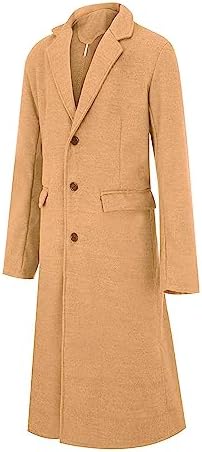 SOMTHRON Men’s Slim Fit Trench Coat – Classic Long Overcoat