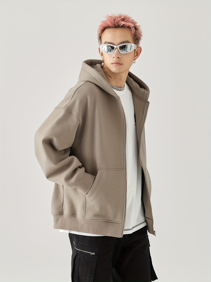 GOLFCROSS Casual Hooded Zip-Up Sweatshirt