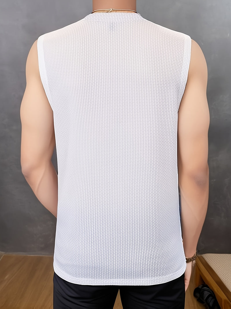 Men's Loose R Print Tank Top