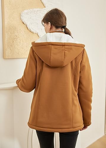 JiangWu Women’s Fleece Hooded Coat