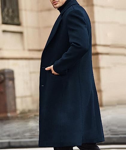 SOMTHRON Men’s Slim Fit Trench Coat – Classic Long Overcoat