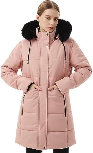 MOERDENG Women’s Winter Puffer Coat – Fleece Lined, Hooded