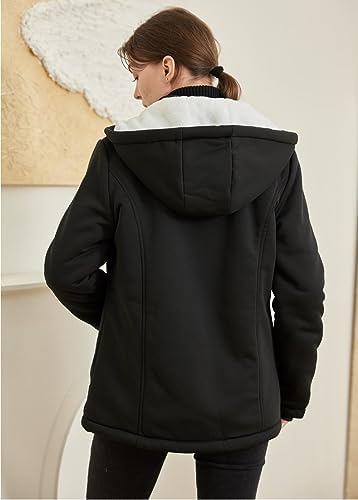 JiangWu Women’s Fleece Hooded Coat