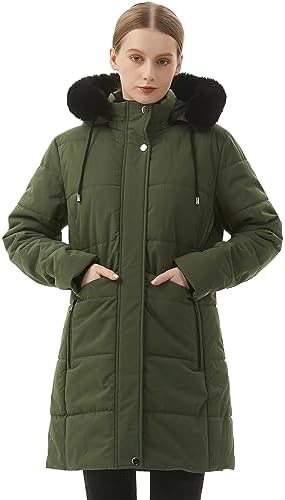 MOERDENG Women’s Winter Puffer Coat – Fleece Lined, Hooded