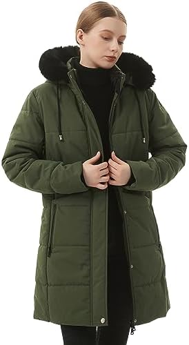 MOERDENG Women’s Winter Puffer Coat – Fleece Lined, Hooded