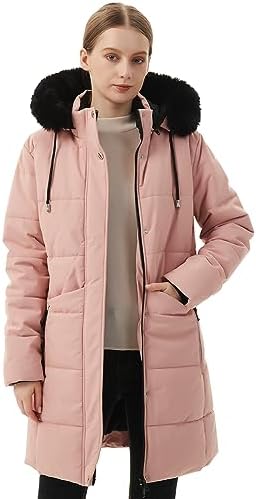 MOERDENG Women’s Winter Puffer Coat – Fleece Lined, Hooded
