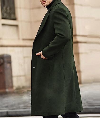 SOMTHRON Men’s Slim Fit Trench Coat – Classic Long Overcoat