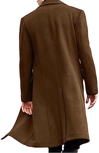 SOMTHRON Men’s Slim Fit Trench Coat – Classic Long Overcoat