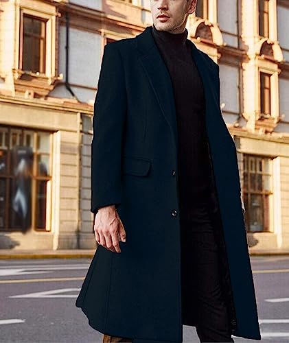 SOMTHRON Men’s Slim Fit Trench Coat – Classic Long Overcoat