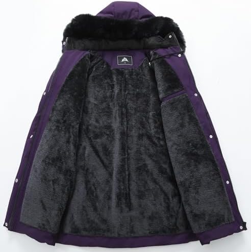 MOERDENG Women’s Winter Puffer Coat – Fleece Lined, Hooded