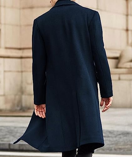 SOMTHRON Men’s Slim Fit Trench Coat – Classic Long Overcoat