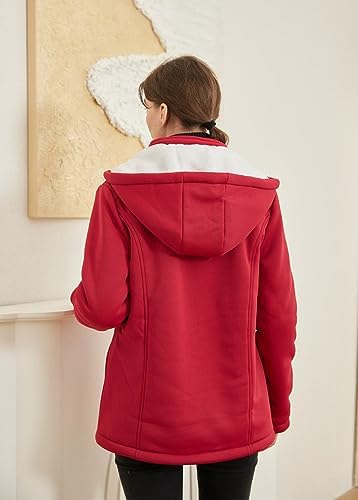 JiangWu Women’s Fleece Hooded Coat