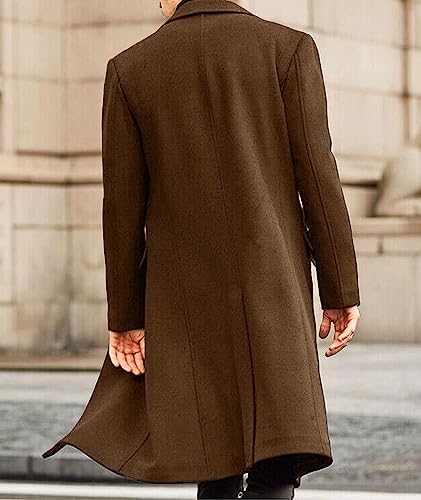 SOMTHRON Men’s Slim Fit Trench Coat – Classic Long Overcoat