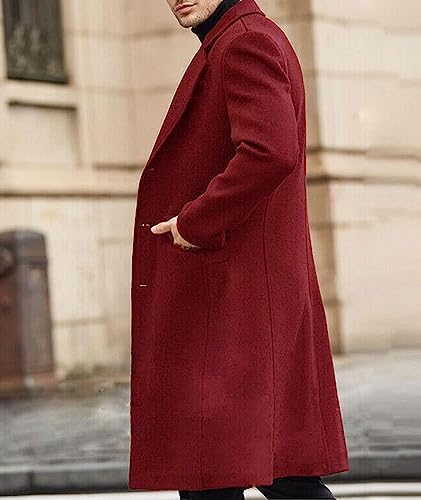 SOMTHRON Men’s Slim Fit Trench Coat – Classic Long Overcoat