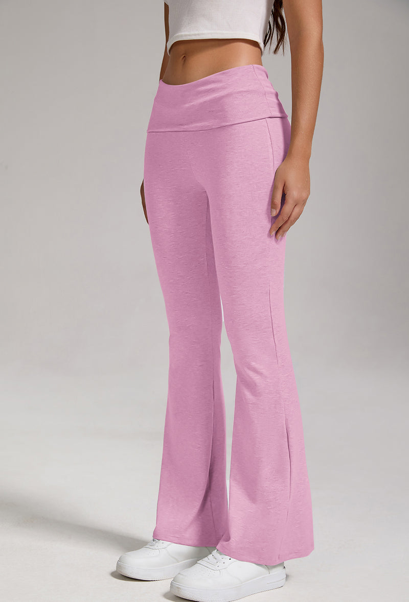 Womens Low Waisted Flared Wide Leg Pants