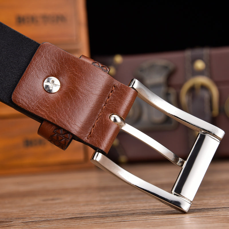 Men's Fashion Square Pin Buckle PU Leather Belt