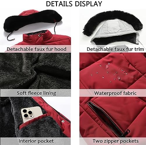 MOERDENG Women’s Winter Puffer Coat – Fleece Lined, Hooded
