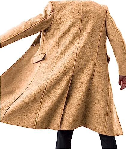 SOMTHRON Men’s Slim Fit Trench Coat – Classic Long Overcoat
